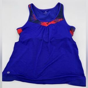 Athleta Blue Racerback Mesh Athletic Tank Top Size Large